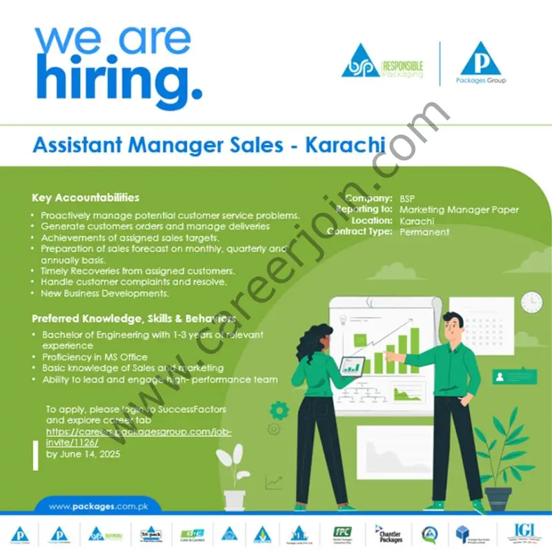 Bulleh Shah Packaging Pvt Ltd Jobs Assistant Manager Sales