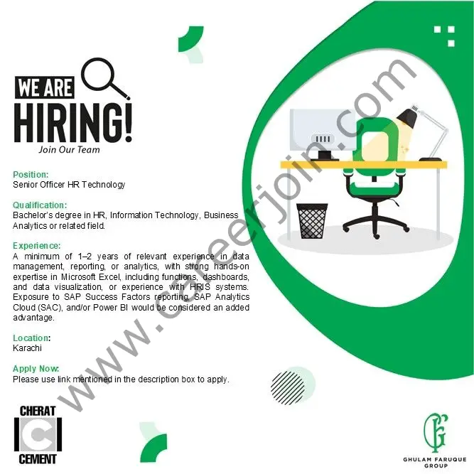 Cherat Cement Company Limited Jobs Senior Officer HR Technology