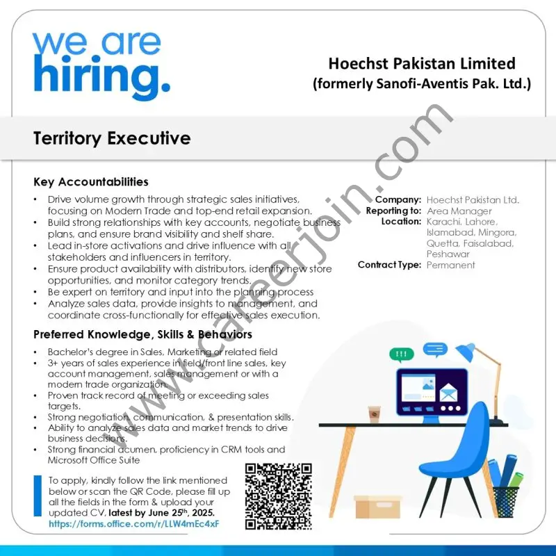 Hoechst Pakistan Limited Jobs Territory Executive