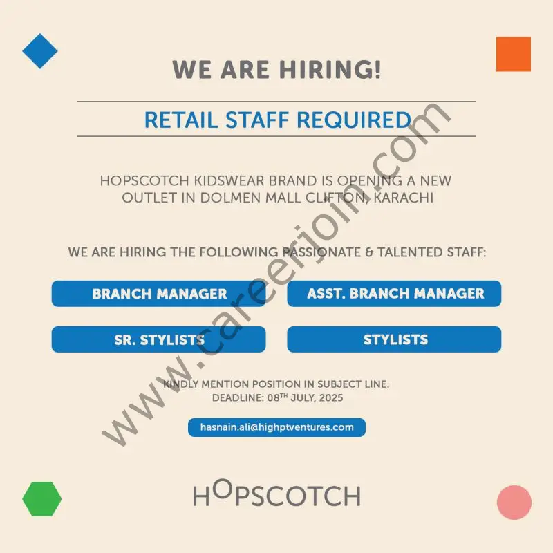 Hopscotch Pakistan Jobs Retail Staff