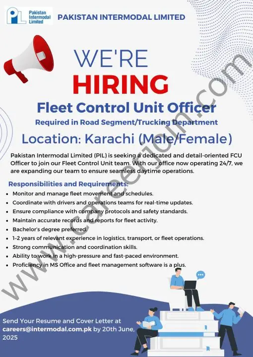 Pakistan Intermodal Limited Jobs Fleet Control Unit Officer