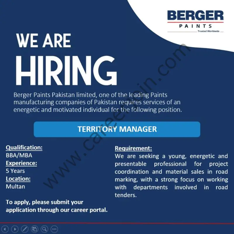 Berger Paints Pakistan Jobs Territory Manager