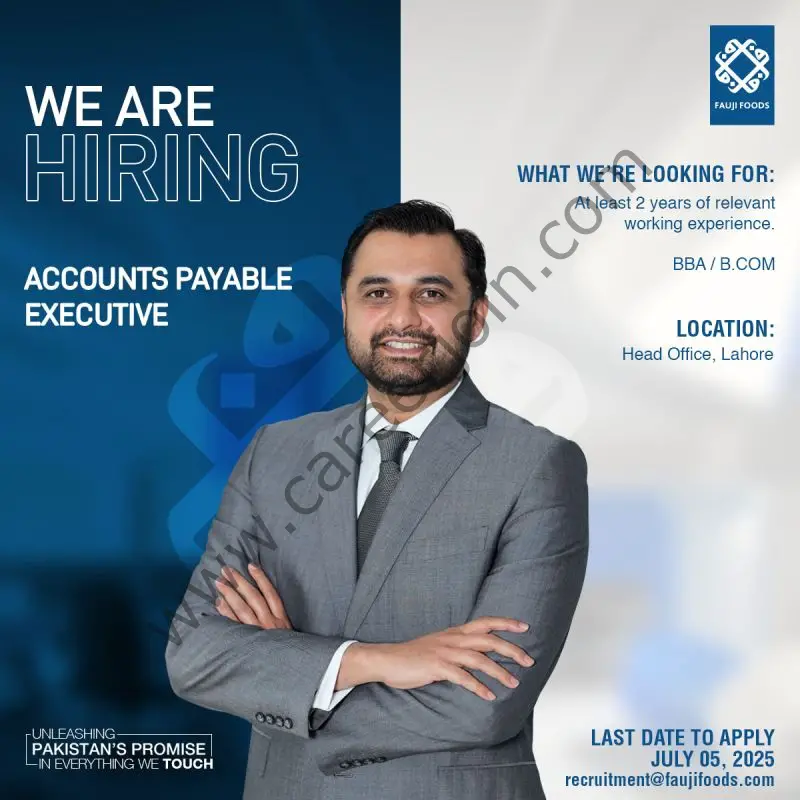 Fauji Foods Limited Jobs Accounts Payable Executive