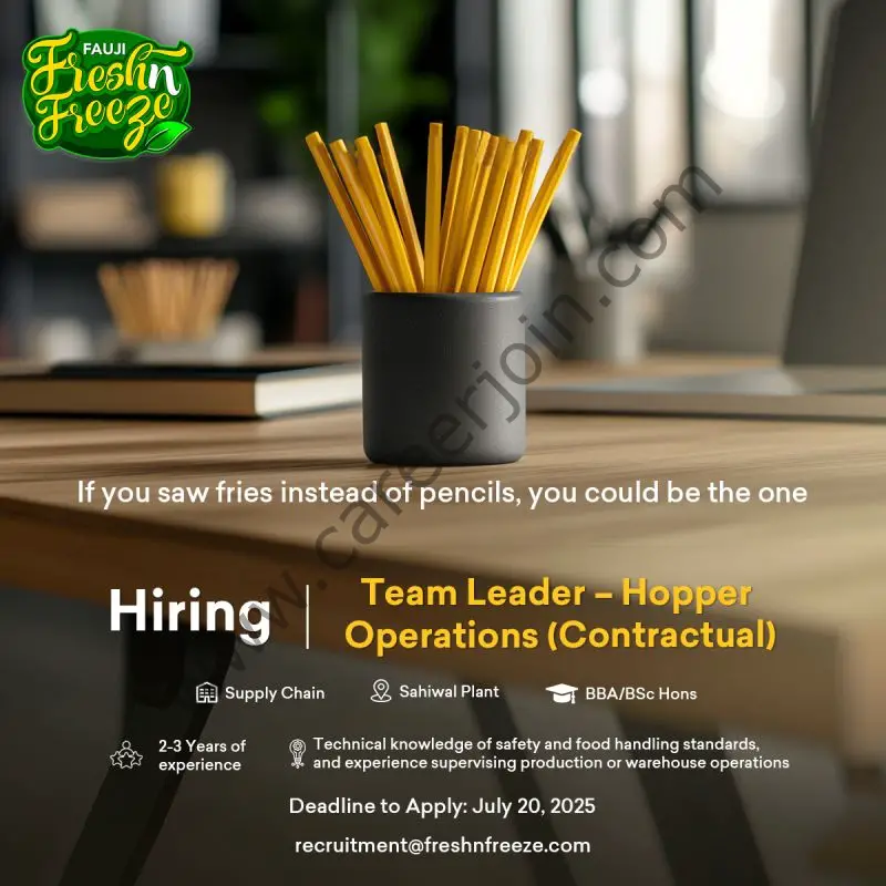 Fauji Fresh n Freeze Limited Jobs Leader Hopper Operations