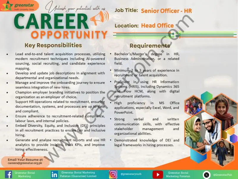 Greenstar Social Marketing (Guarantee) Limited Jobs Senior Officer Human Resources