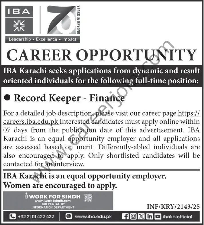 IBA Karachi Jobs July 2025