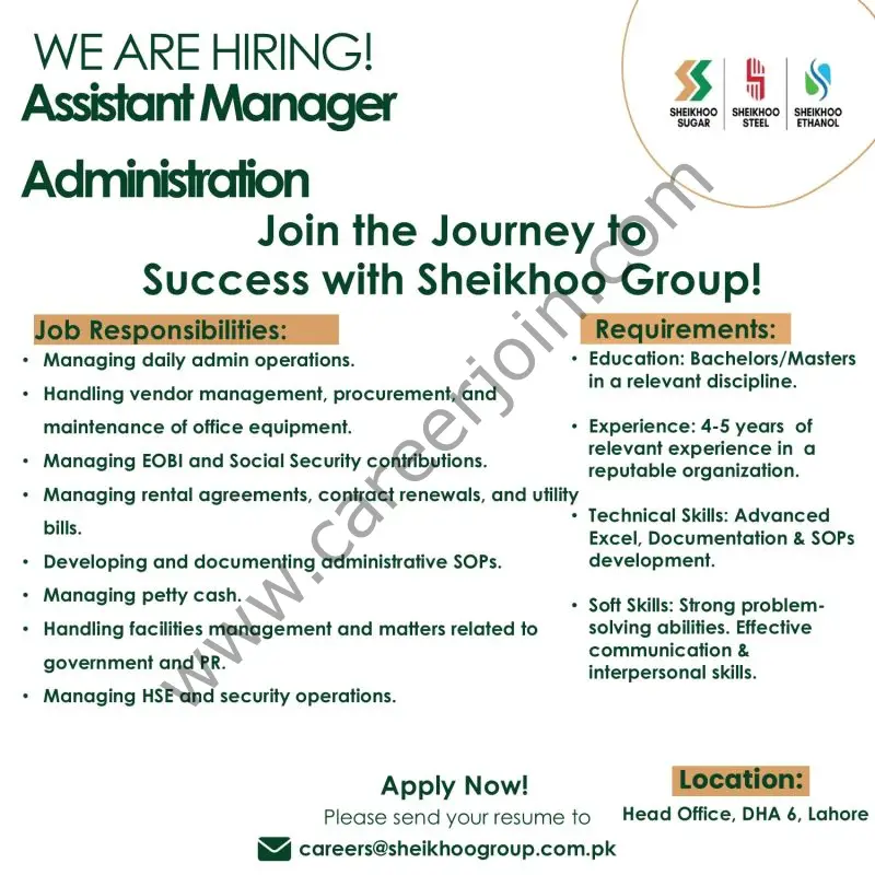 Sheikhoo Group Jobs Assistant Manager Administration